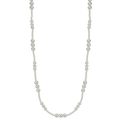 Cream multi pearl long necklace
